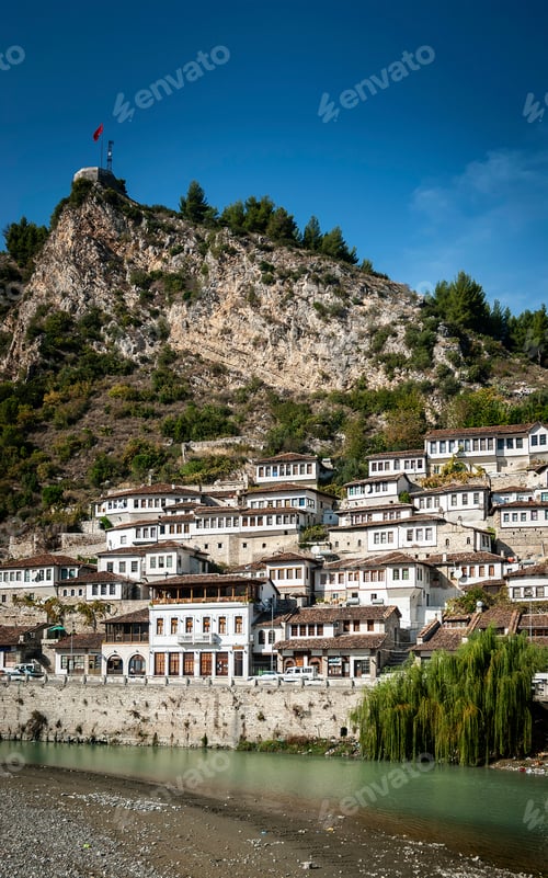 Preview: ottoman architecture view in historic berat old town albania