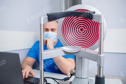 Preview: Microscopic apparatus for testing eyesight. Ophthalmology and treatment of eye diseases