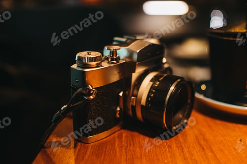 Preview: Photo camera lying on table