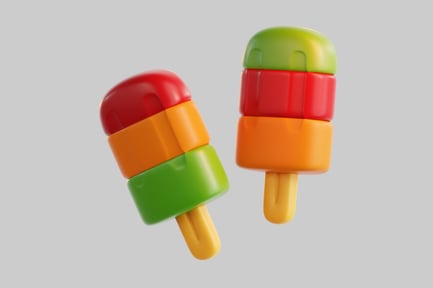 Preview: Two popsicles spherical and cylindrical forms