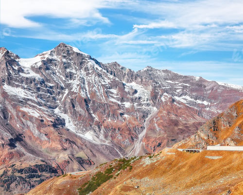 Preview: Incredible view of moutaine scenery at Grossglockner High Alpine Road during autumn.
