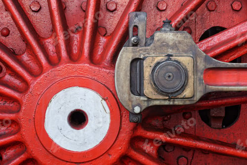 Preview: Red steam locomotive wheel