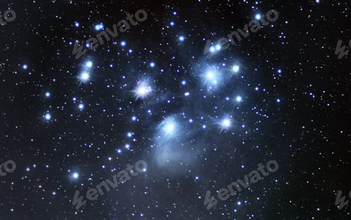 Preview: Pleiades stars cluster in the constellation of Taurus