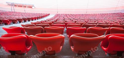 Preview: Empty red seats in generic sports stadium