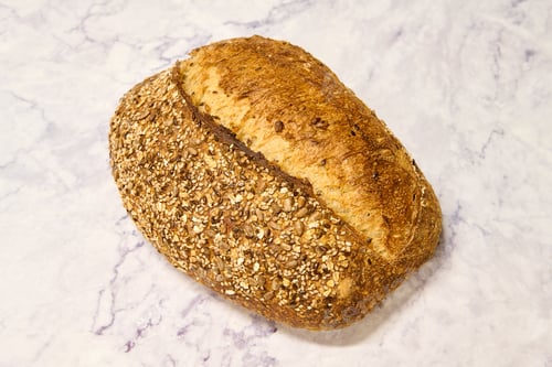 Preview: seed bread on white marble