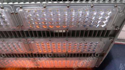 Preview: Convex spherical parts on long plate of LED lamp or panel.
