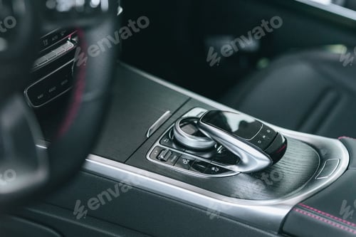 Preview: Close-up shot of the gear shift, an automatic transmission gear of car