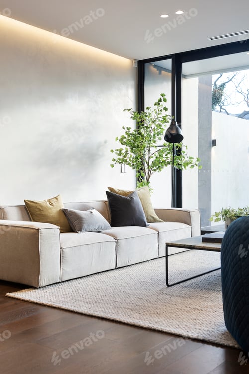 Interior Design with Neutral Colors and Modern Furniture