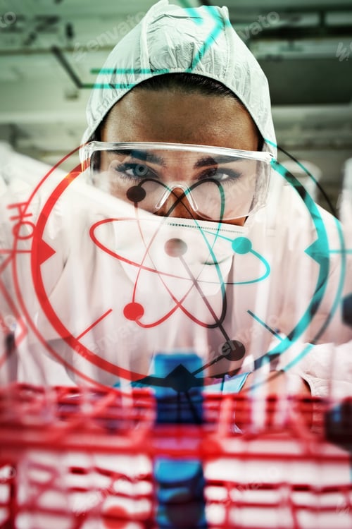 Preview: Portrait Of A Protected Science Student Dropping Liquid In A Test Tube Against Science And Medical