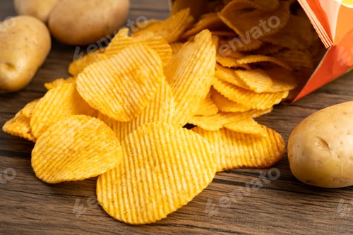 Preview: Potato chips, delicious BBQ seasoning spicy for crips, thin slice deep fried