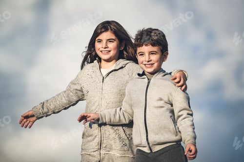 Preview: Happy children outdoors