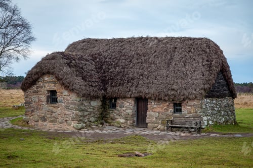 Preview: Aged house at the Culloden Battlefield in Scotland, the United Kingdom