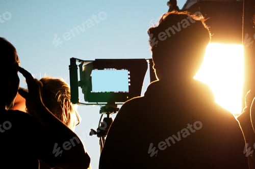 Preview: Blurry images of silhouette people behind the scenes