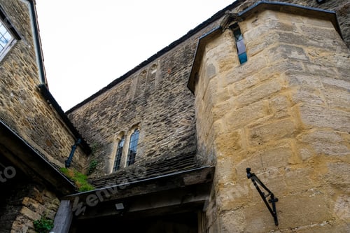 Preview: Inner courtyard of The George Inn Pub in Norton St. Philip, Somerset, UK.