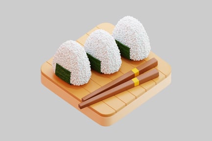Preview: 3D Onigiri With Chopsticks