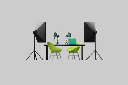 Preview: Podcast studio setup with laptop