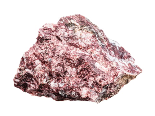 Preview: rough piemontite mineral isolated on white