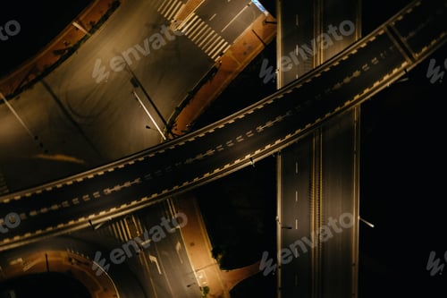 Preview: View of empty highways at night
