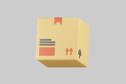 Preview: Cardboard shipping box with markings