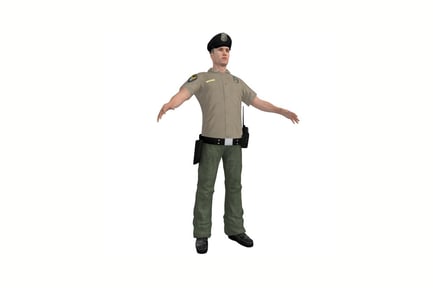 Preview: Police officer with extended arms