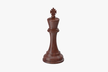 Preview: Detailed Wooden Chess King Piece