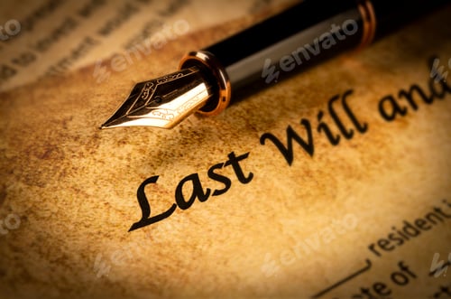 Preview: Printed will and testament on parchment paper