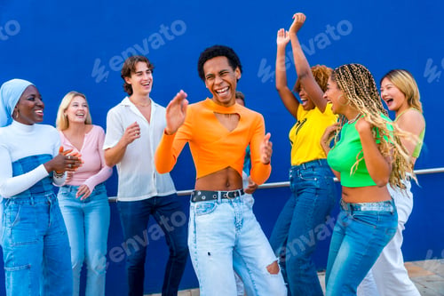 Preview: Transgender young person dancing in a dance battle with friends