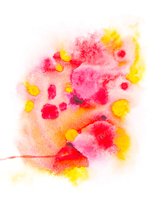 Preview: Abstract painting with bright colorful paint blots on white