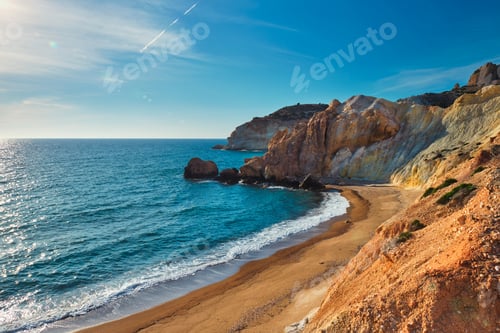 Preview: Agios Ioannis beach on sunset. Milos island, Greece