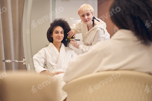 Preview: Adorable lady being pleased with the makeup