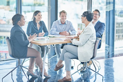Preview: Corporate decisions...Shot of a group of businesspeople having a meeting in a boardroom.