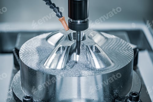 Preview: Metalworking CNC lathe milling machine. Cutting metal modern pro