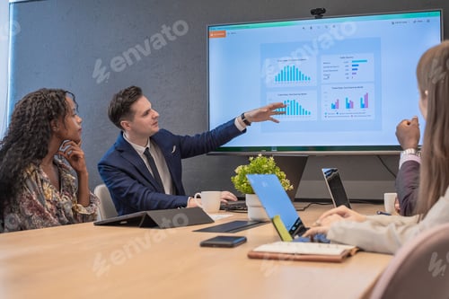 Preview: business team meeting with colleague diversity in office