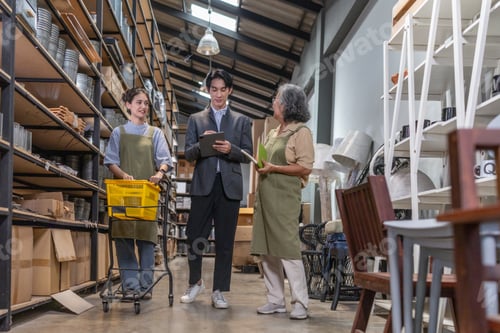 Preview: Asian Male Investor Touring Family-Run Ceramic Warehouse for Partnership Deal