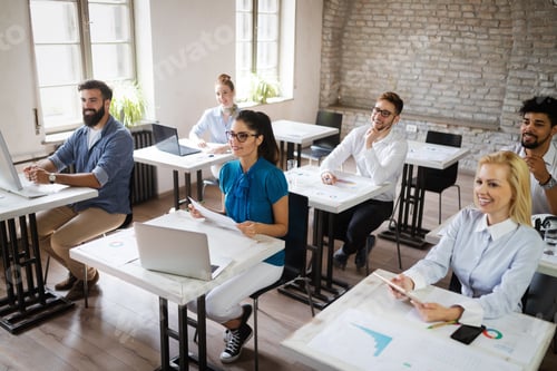 Preview: Successful business group of people at work in office