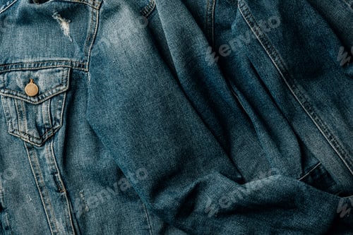 Preview: top view of denim jacket as background