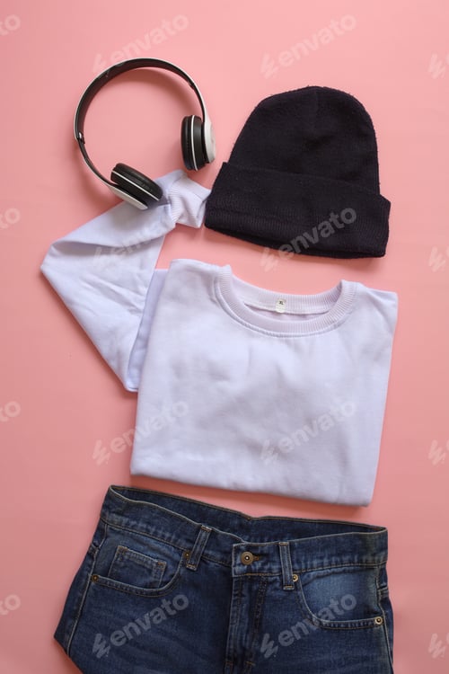 Preview: Place it - Folded sweater for mockup with accessories