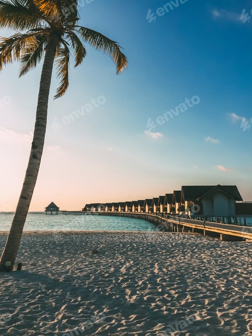 Preview: Maldives island luxury beach resort sunset
