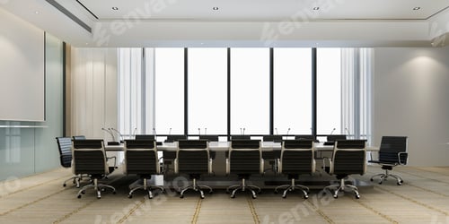 Preview: 3d rendering business meeting room on high rise office building