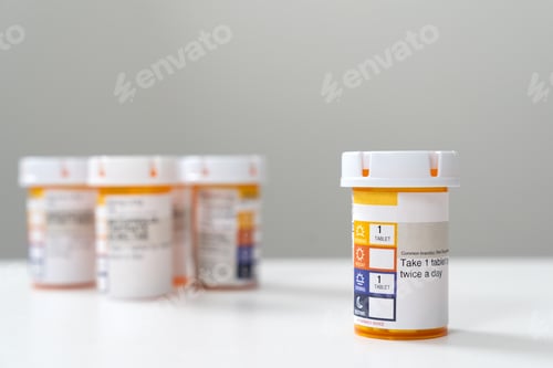 Preview: Orange pill bottle concept for healthcare and medicine
