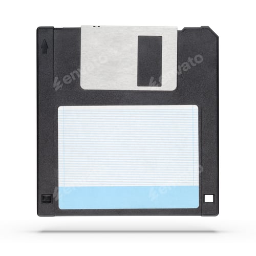 Preview: A 3.5-inch floppy disk or diskette isolated on white