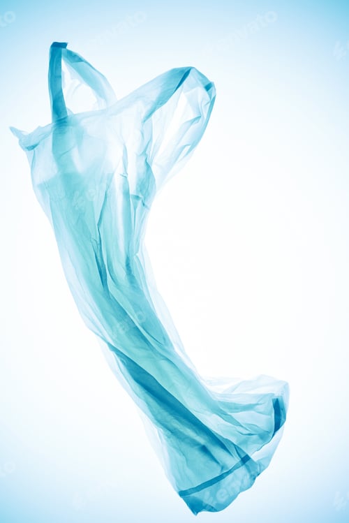 Preview: crumpled plastic bag under blue toned light