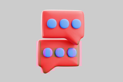 Red chat bubble with dots