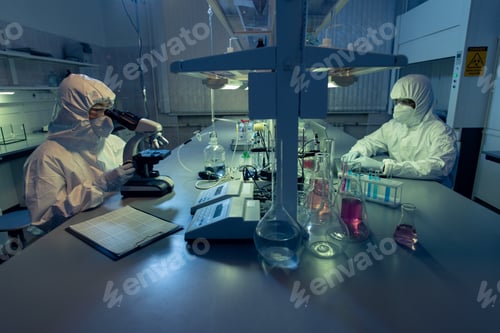 Preview: Chemists working with chemical samples