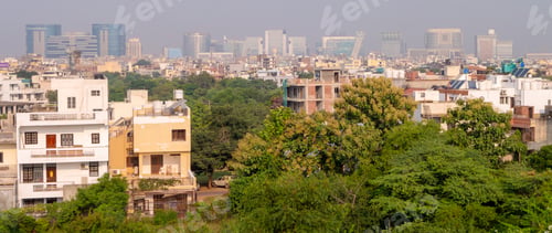 Preview: Panoramic shot of the Gurugram city in Northern India