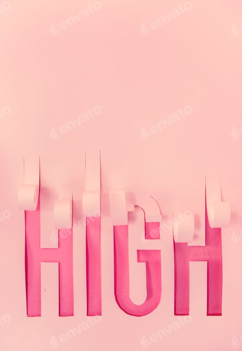 Preview: Pink paper with high word