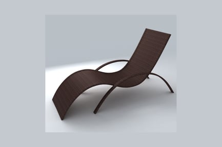 Preview: Curved lounge chair with woven upholstery