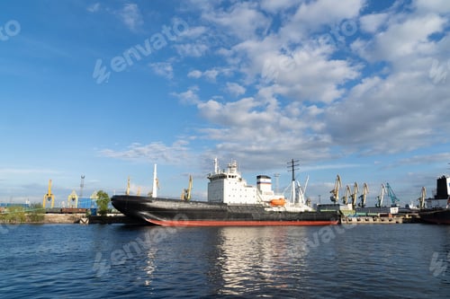 Preview: Cargo ship in port of Saint Petersburg, Russia.