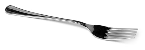 Preview: Silver dining fork isolated on white background