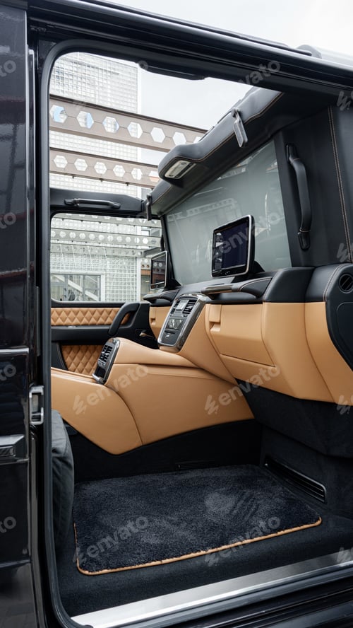 Preview: Luxurious vehicle interior with modern technology and elegant design features